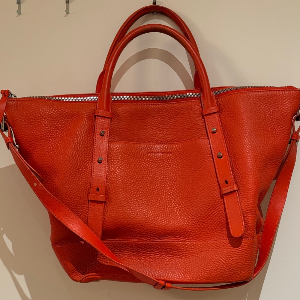 Mackage Red Leather Tote Bag